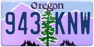 OR license plate 943KNW