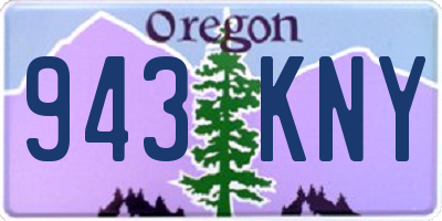 OR license plate 943KNY