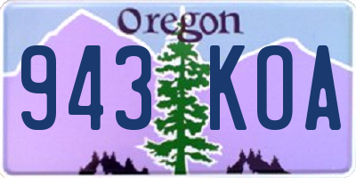 OR license plate 943KOA