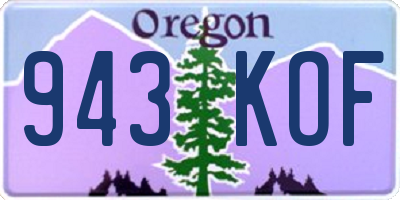 OR license plate 943KOF