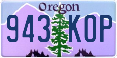 OR license plate 943KOP