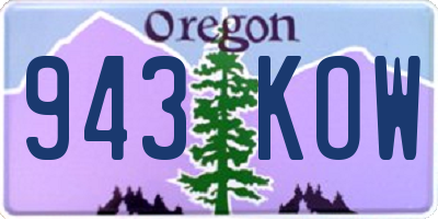 OR license plate 943KOW