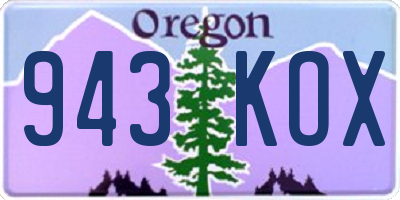 OR license plate 943KOX