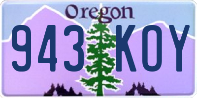OR license plate 943KOY