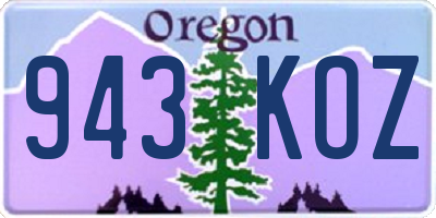 OR license plate 943KOZ
