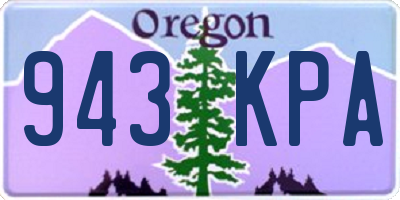 OR license plate 943KPA