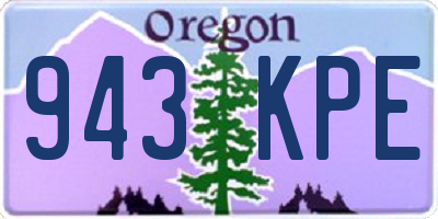 OR license plate 943KPE