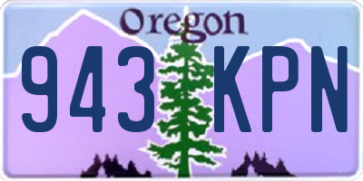 OR license plate 943KPN
