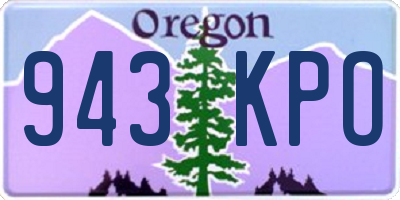 OR license plate 943KPO
