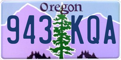 OR license plate 943KQA