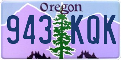 OR license plate 943KQK