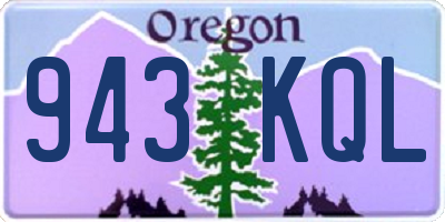 OR license plate 943KQL