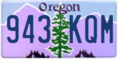 OR license plate 943KQM