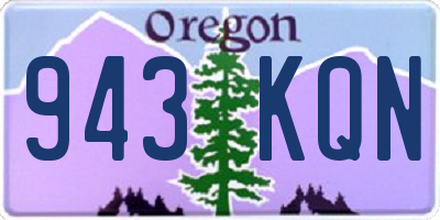 OR license plate 943KQN