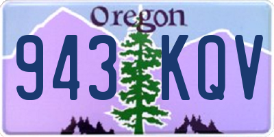 OR license plate 943KQV