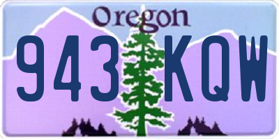 OR license plate 943KQW