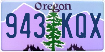 OR license plate 943KQX