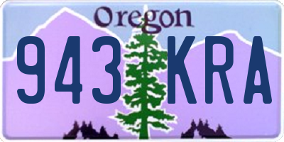 OR license plate 943KRA