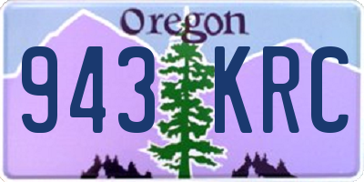 OR license plate 943KRC