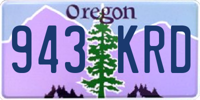 OR license plate 943KRD