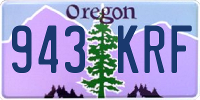 OR license plate 943KRF