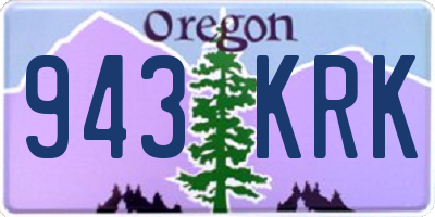 OR license plate 943KRK