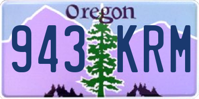 OR license plate 943KRM