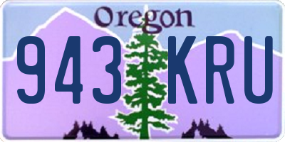 OR license plate 943KRU