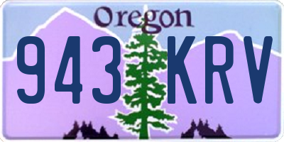 OR license plate 943KRV