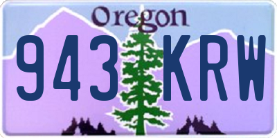 OR license plate 943KRW