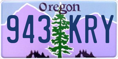 OR license plate 943KRY