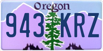 OR license plate 943KRZ