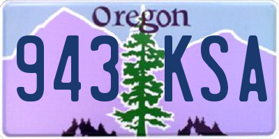 OR license plate 943KSA