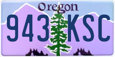 OR license plate 943KSC