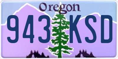 OR license plate 943KSD