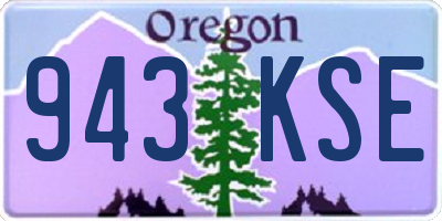 OR license plate 943KSE