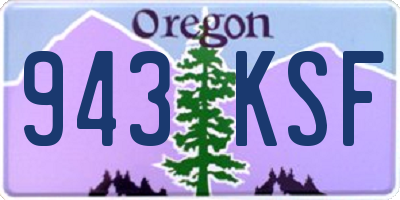 OR license plate 943KSF