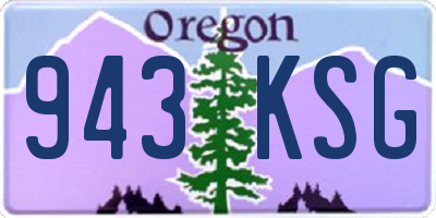 OR license plate 943KSG