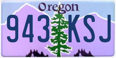 OR license plate 943KSJ