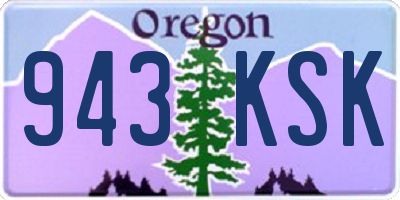 OR license plate 943KSK