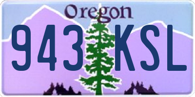 OR license plate 943KSL
