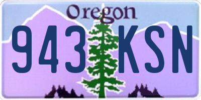 OR license plate 943KSN