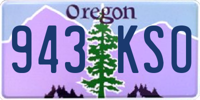 OR license plate 943KSO