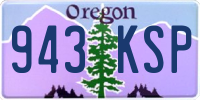 OR license plate 943KSP