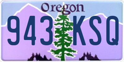 OR license plate 943KSQ