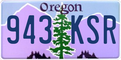 OR license plate 943KSR