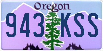 OR license plate 943KSS