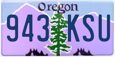OR license plate 943KSU