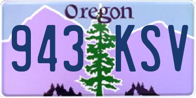 OR license plate 943KSV