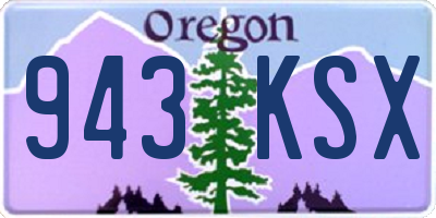 OR license plate 943KSX